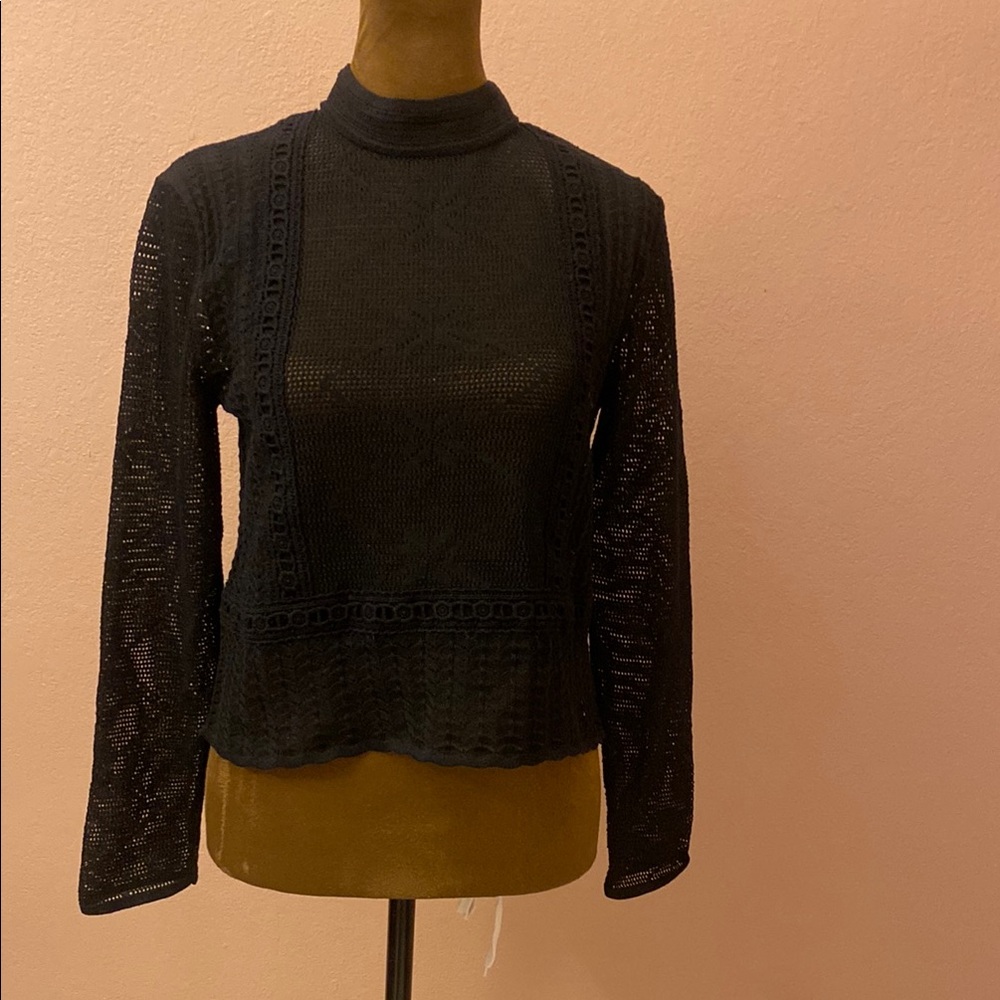 ZARA Elegant Black Lace Women's Top